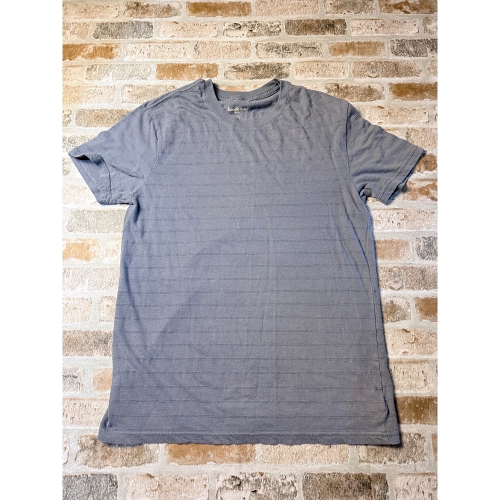 Goodfellow & Co Mens Small Blue Textured Stripe Short Sleeve TShirt Standard Fit